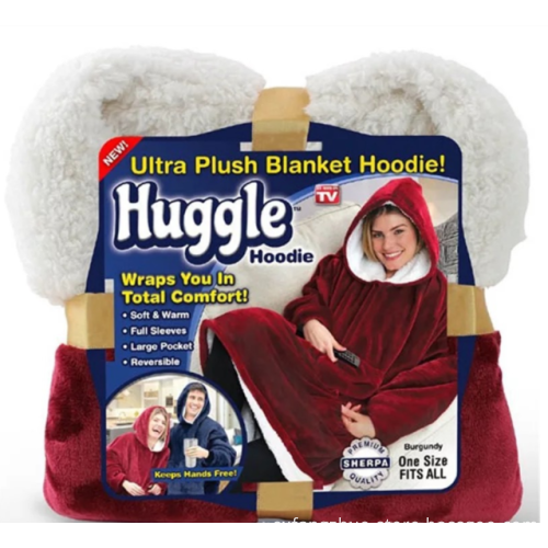double layer luxury throw hoodie blanket